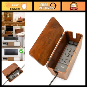 Extra Large Cable Management Box - Power Strip & Cord Hider, Desk Organizer, Tid