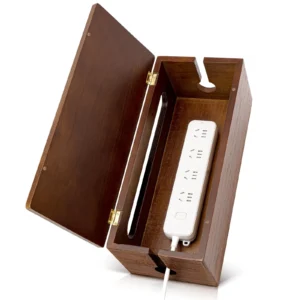 Large Wooden Cable Management Box, Power Strip Cord Organizer Box | Electrica...